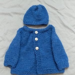 Handmade Baby Sweater and Hat